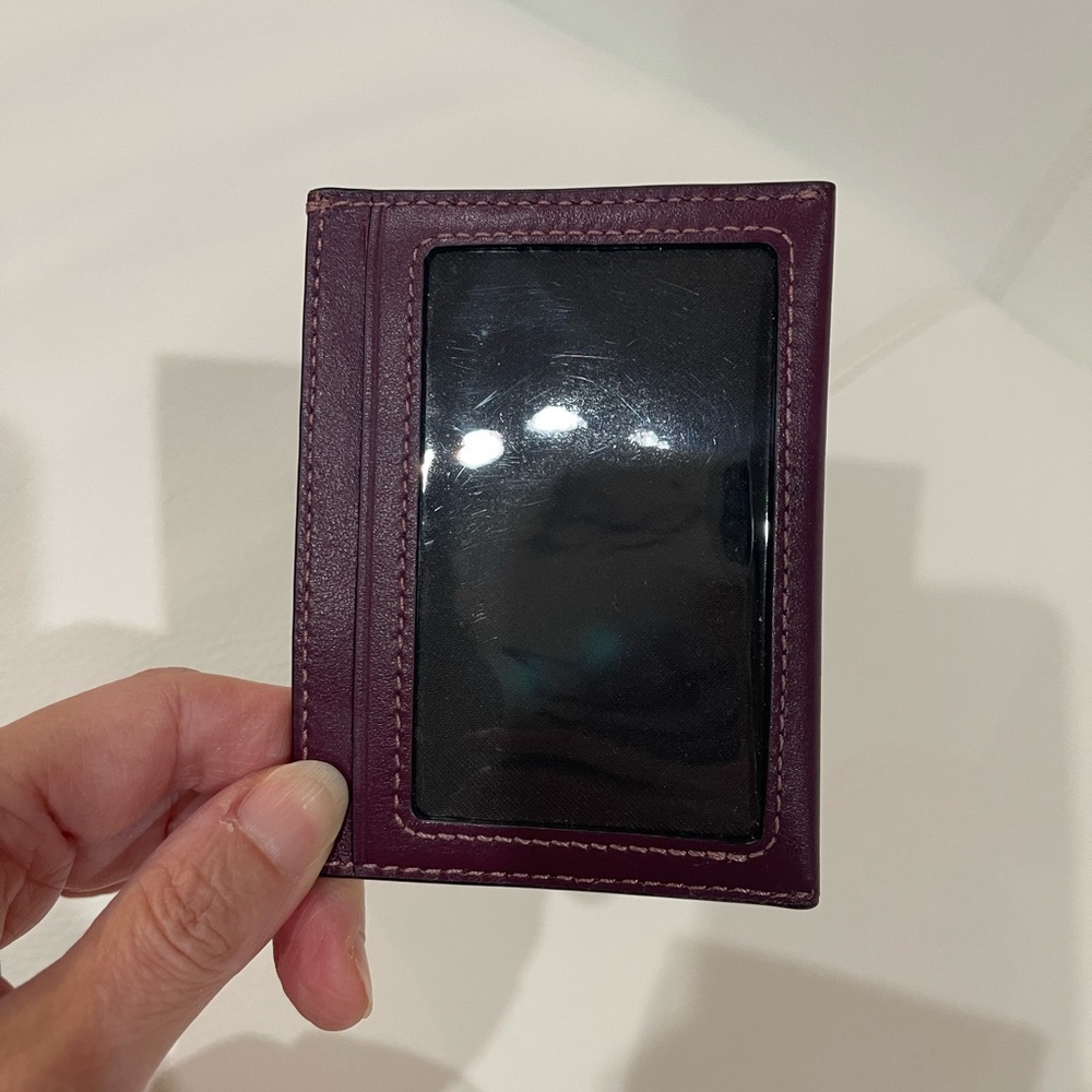 Coach Dark Burgundy Wine Leather Card Holder - Picture 5 of 5